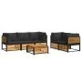 Garden sofa set with 6 pieces, solid acacia wood, and cushions. by , Garden sets - Ref: Foro24-3214891, Price: 799,27 €, Disc...