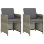 Gartenstühle, 2 Stück, mit grauen Polstern aus synthetischem Rattan. von vidaXL, Gartenstühle - Ref: Foro24-311907, Preis: 13...