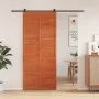 Solid pine wood barn door in honey brown color, 90x208 cm by , Doors - Ref: Foro24-850643, Price: 106,23 €, Discount: %
