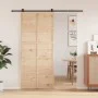Puerta de granero madera maciza de pino 90x208 cm de , Puertas - Ref: Foro24-850641, Precio: 85,61 €, Descuento: %