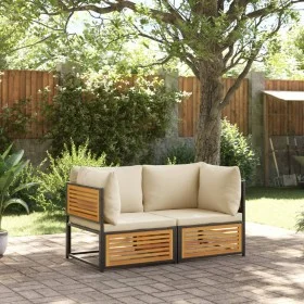 Garden sofas 2 pieces with solid acacia wood and cushions by , Garden sets - Ref: Foro24-3214916, Price: 289,06 €, Discount: %