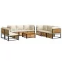 Gartensofagarnitur mit 9-teiligen massiven Akazienholz-Kissen. von , Gartensets - Ref: Foro24-3214921, Preis: 1,00 €, Rabatt: %
