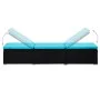 Blaue Sonnenliege aus synthetischem Rattan mit Kissen und Tisch von vidaXL, Liegen - Ref: Foro24-310227, Preis: 156,44 €, Rab...