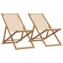 Faltbare Strandstühle, 2 Stück, Stoff und massives Holz in Beige. von , Gartenstühle - Ref: Foro24-3214498, Preis: 111,47 €, ...