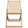 Folding beach chairs, 2 units, fabric and solid beige wood by , Garden chairs - Ref: Foro24-3214498, Price: 109,08 €, Discoun...