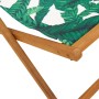 Folding beach chairs, set of 2, with solid wood frame and leaf print fabric. by , Garden chairs - Ref: Foro24-3214500, Price:...