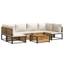 Garden sofa set with 7 pieces, solid acacia wood, and cushions. by , Garden sets - Ref: Foro24-3214928, Price: 843,02 €, Disc...