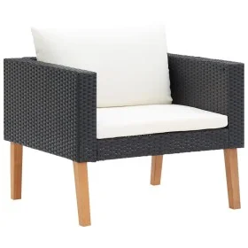 Individual garden sofa with black synthetic rattan cushions by vidaXL, Outdoor sofas - Ref: Foro24-310220, Price: 90,45 €, Di...