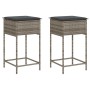 Küchenhocker mit 2 Stück grauen Kunststoff-Rattan-Kissen von , Gartenstühle - Ref: Foro24-368319, Preis: 111,89 €, Rabatt: %