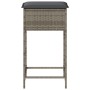 Küchenhocker mit 2 Stück grauen Kunststoff-Rattan-Kissen von , Gartenstühle - Ref: Foro24-368319, Preis: 111,89 €, Rabatt: %