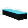 Blue synthetic rattan sun lounger with cushion and table by vidaXL, Loungers - Ref: Foro24-310227, Price: 156,44 €, Discount: %