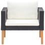 Individuelles Gartensofa mit schwarzen synthetischen Rattankissen von vidaXL, Outdoor-Sofas - Ref: Foro24-310220, Preis: 82,8...