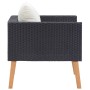 Individuelles Gartensofa mit schwarzen synthetischen Rattankissen von vidaXL, Outdoor-Sofas - Ref: Foro24-310220, Preis: 82,8...