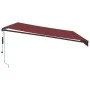 Automatic retractable awning with LED lights burgundy 500x300 cm by , Awnings - Ref: Foro24-3310197, Price: 623,84 €, Discoun...