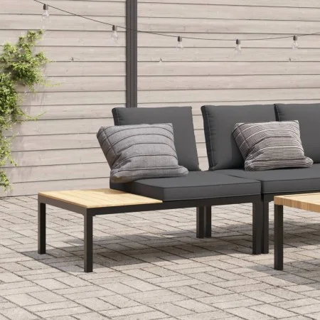 Banco de jardín con cojines aluminio negro de , Bancos de jardín - Ref: Foro24-4008571, Precio: 151,01 €, Descuento: %