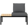 Banco de jardín con cojines aluminio negro de , Bancos de jardín - Ref: Foro24-4008571, Precio: 152,61 €