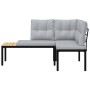 Gartenbank und Kissen-Set, 2-teilig, aus Stahl mit schwarzer Pulverbeschichtung. von , Gartenbänke - Ref: Foro24-4008565, Pre...