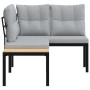 Gartenbank und Kissen-Set, 2-teilig, aus Stahl mit schwarzer Pulverbeschichtung. von , Gartenbänke - Ref: Foro24-4008565, Pre...
