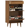 Solid pine wood SHOE RACK mold in brown 59.5x35x103 cm by , Shoe racks and shoe organizers - Ref: Foro24-4013411, Price: 171,...