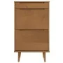 Zapatero MOLDE madera maciza de pino marrón 59,5x35x103 cm de , Zapateros y organizadores de calzado - Ref: Foro24-4013411, P...