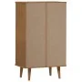 Zapatero MOLDE madera maciza de pino marrón 59,5x35x103 cm de , Zapateros y organizadores de calzado - Ref: Foro24-4013411, P...