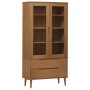 Massives Kiefernholz-Vitrinenschrank MOLDE in Braun 90x35x175 cm. von , Bücherregale und Regale - Ref: Foro24-4013413, Preis:...