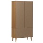Massives Kiefernholz-Vitrinenschrank MOLDE in Braun 90x35x175 cm. von , Bücherregale und Regale - Ref: Foro24-4013413, Preis:...
