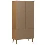 Solid pine wood display cabinet MOLDE in brown, 90x35x175 cm by , Bookcases and shelves - Ref: Foro24-4013413, Price: 301,04 ...