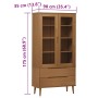 Massives Kiefernholz-Vitrinenschrank MOLDE in Braun 90x35x175 cm. von , Bücherregale und Regale - Ref: Foro24-4013413, Preis:...