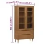 Solid pine wood display cabinet MOLDE in brown, 90x35x175 cm by , Bookcases and shelves - Ref: Foro24-4013413, Price: 301,04 ...