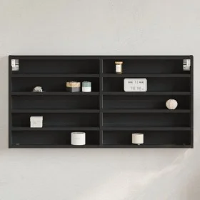 Black engineered wood display case 100x8.5x50 cm by , Shelves and shelves - Ref: Foro24-847948, Price: 36,01 €, Discount: %