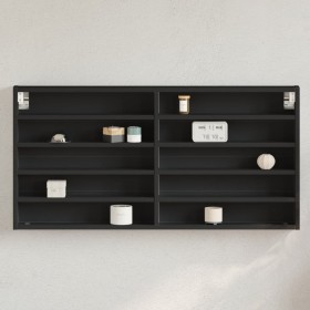 Vitrina de madera de ingeniería negra 100x8,5x50 cm de , Estantes y estanterías - Ref: Foro24-847948, Precio: 36,37 €, Descue...