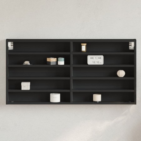 Schwarze Ingenieurholzvitrine 100x8,5x50 cm von , Regale und Regale - Ref: Foro24-847948, Preis: 36,37 €, Rabatt: %