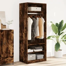 Engineered wood wardrobe in smoked oak color, 80x50x200 cm by , Wardrobes - Ref: Foro24-3307697, Price: 127,64 €, Discount: %