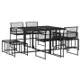 9-teiliges Gartensitzgruppen-Set aus schwarzem Kunststoff-Rattan von , Gartensets - Ref: Foro24-3295053, Preis: 399,46 €, Rab...