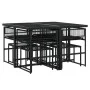 9-teiliges Gartensitzgruppen-Set aus schwarzem Kunststoff-Rattan von , Gartensets - Ref: Foro24-3295053, Preis: 399,46 €, Rab...