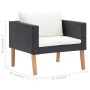 Individual garden sofa with black synthetic rattan cushions by vidaXL, Outdoor sofas - Ref: Foro24-310220, Price: 90,45 €, Di...