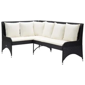 Zweiteilige schwarze PE-Rattan-Gartenecksofas von vidaXL, Outdoor-Sofas - Ref: Foro24-310224, Preis: 214,96 €, Rabatt: %
