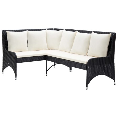 Zweiteilige schwarze PE-Rattan-Gartenecksofas von vidaXL, Outdoor-Sofas - Ref: Foro24-310224, Preis: 298,36 €, Rabatt: %