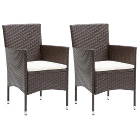 Garden chairs 2 units brown synthetic rattan by vidaXL, Garden chairs - Ref: Foro24-310554, Price: 134,50 €, Discount: %