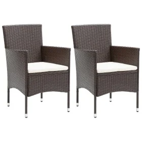 Gartenstühle 2 Einheiten braunes synthetisches Rattan von vidaXL, Gartenstühle - Ref: Foro24-310554, Preis: 133,06 €, Rabatt: %