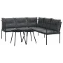 Garden sofa with black steel frame and textilene cushions by , Garden sets - Ref: Foro24-3283741, Price: 326,53 €, Discount: %