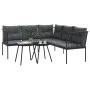 Garden sofa with black steel frame and textilene cushions by , Garden sets - Ref: Foro24-3283741, Price: 326,53 €, Discount: %