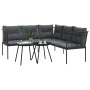 Gartensofa mit schwarzen Kissen aus Stahl und Textilene von , Gartensets - Ref: Foro24-3283741, Preis: 333,43 €, Rabatt: %