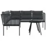 Garden sofa with black steel frame and textilene cushions by , Garden sets - Ref: Foro24-3283741, Price: 326,53 €, Discount: %