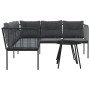 Gartensofa mit schwarzen Kissen aus Stahl und Textilene von , Gartensets - Ref: Foro24-3283741, Preis: 333,43 €, Rabatt: %