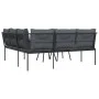 Garden sofa with black steel frame and textilene cushions by , Garden sets - Ref: Foro24-3283741, Price: 326,53 €, Discount: %