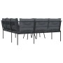 Gartensofa mit schwarzen Kissen aus Stahl und Textilene von , Gartensets - Ref: Foro24-3283741, Preis: 333,43 €, Rabatt: %