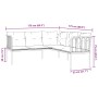 Gartensofa mit schwarzen Kissen aus Stahl und Textilene von , Gartensets - Ref: Foro24-3283741, Preis: 333,43 €, Rabatt: %