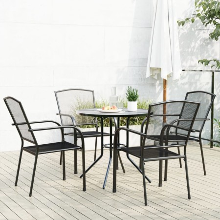 Stapelbare Gartenstühle, 5-teilig, Stahl, pulverbeschichtet, grau. von , Gartensets - Ref: Foro24-3283757, Preis: 304,82 €, R...